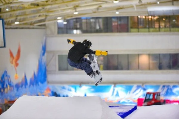 snowboarder mid-air spin